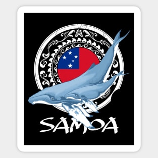 Humpback Whales on Samoan flag Sticker